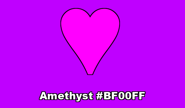HTML color Amethyst hex: BF00FF