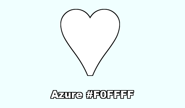 HTML color Azure hex: F0FFFF