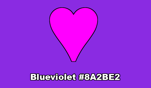 HTML color Blueviolet hex: 8A2BE2