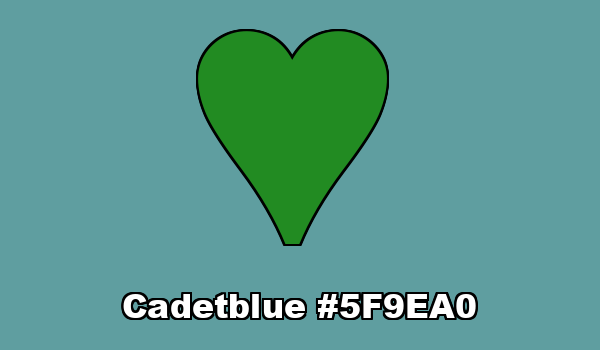 HTML color Cadetblue hex: 5F9EA0