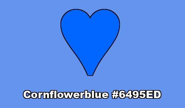 HTML color Cornflowerblue hex: 6495ED