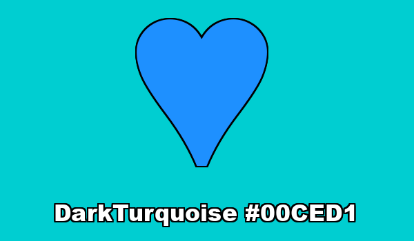 HTML color DarkTurquoise hex: 00CED1