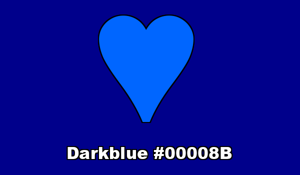 HTML color Darkblue hex: 00008B