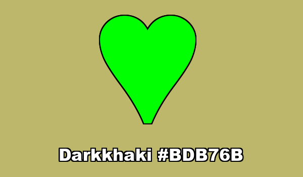 HTML color Darkkhaki hex: BDB76B