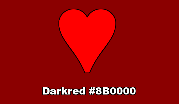 HTML color Darkred hex: 8B0000