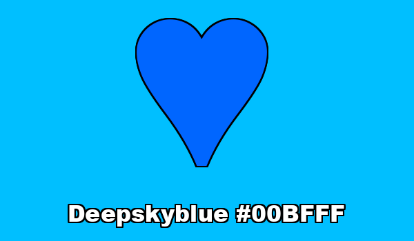 HTML color Deepskyblue hex: 00BFFF