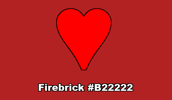 HTML color Firebrick hex: B22222