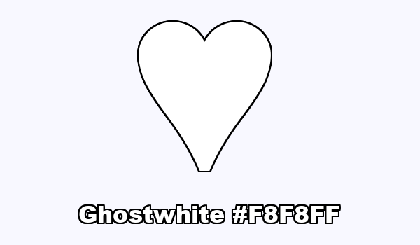HTML color Ghostwhite hex: F8F8FF