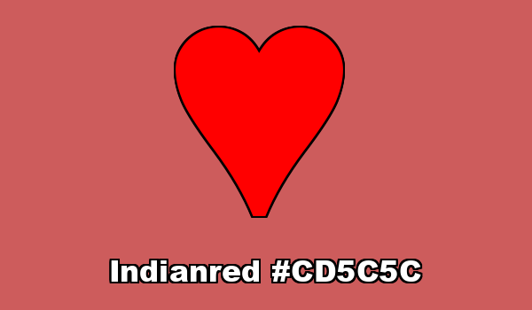 HTML color Indianred hex: CD5C5C