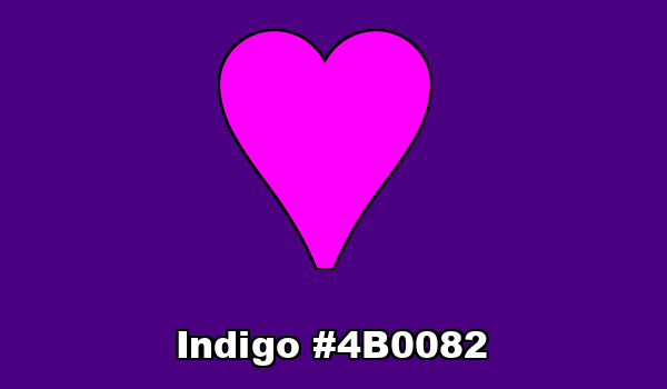 HTML color Indigo hex: 4B0082