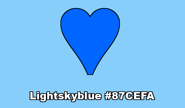 HTML color Lightskyblue hex: 87CEFA