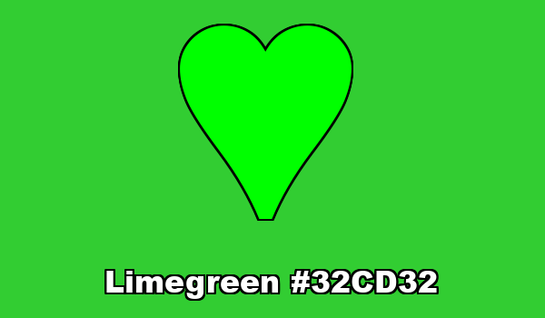 HTML color Limegreen hex: 32CD32