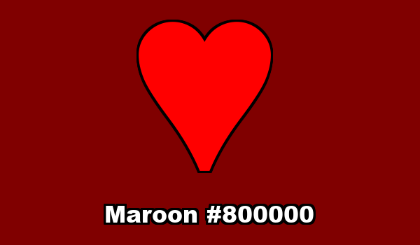 HTML color Maroon hex: 800000
