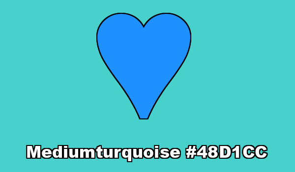 HTML color Mediumturquoise hex: 48D1CC