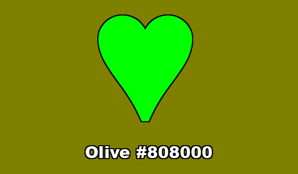 HTML color Olive hex: 808000