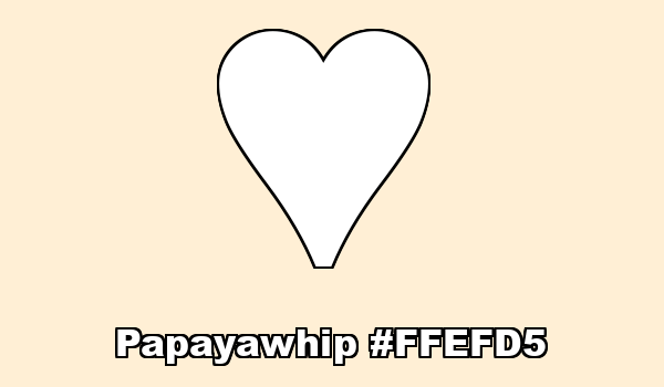 HTML color Papayawhip hex: FFEFD5