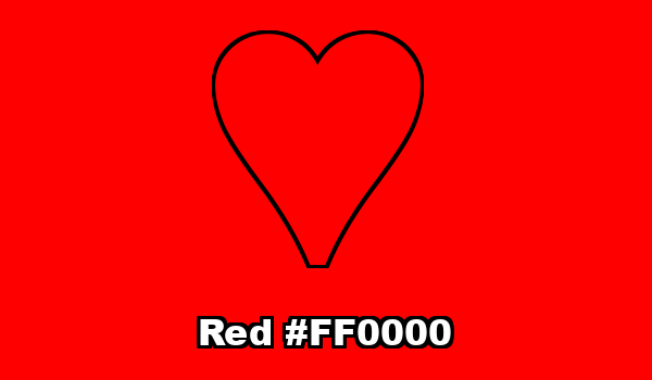 HTML color Red hex: FF0000