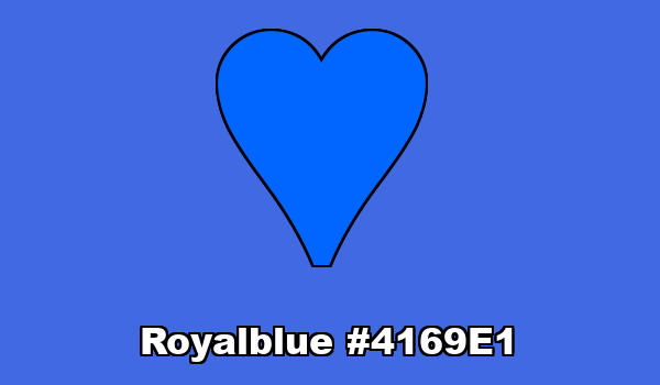 HTML color Royalblue hex: 4169E1
