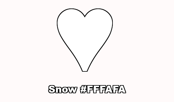 HTML color Snow hex: FFFAFA
