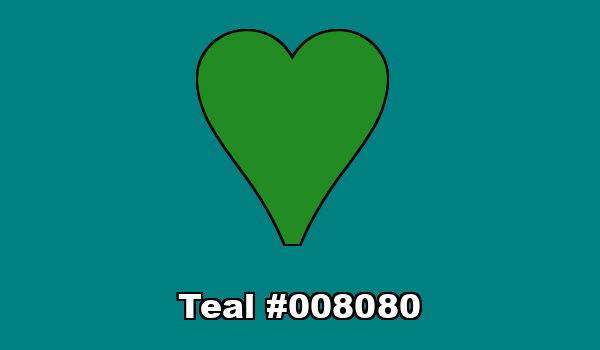 HTML color Teal hex: 008080
