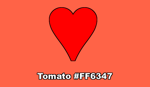 HTML color Tomato hex: FF6347