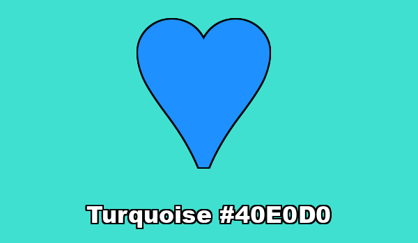 HTML color Turquoise hex: 40E0D0