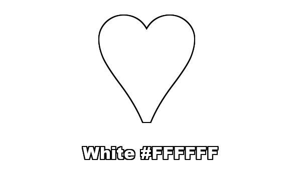HTML color White hex: FFFFFF