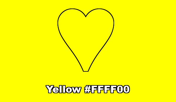HTML color Yellow hex: FFFF00